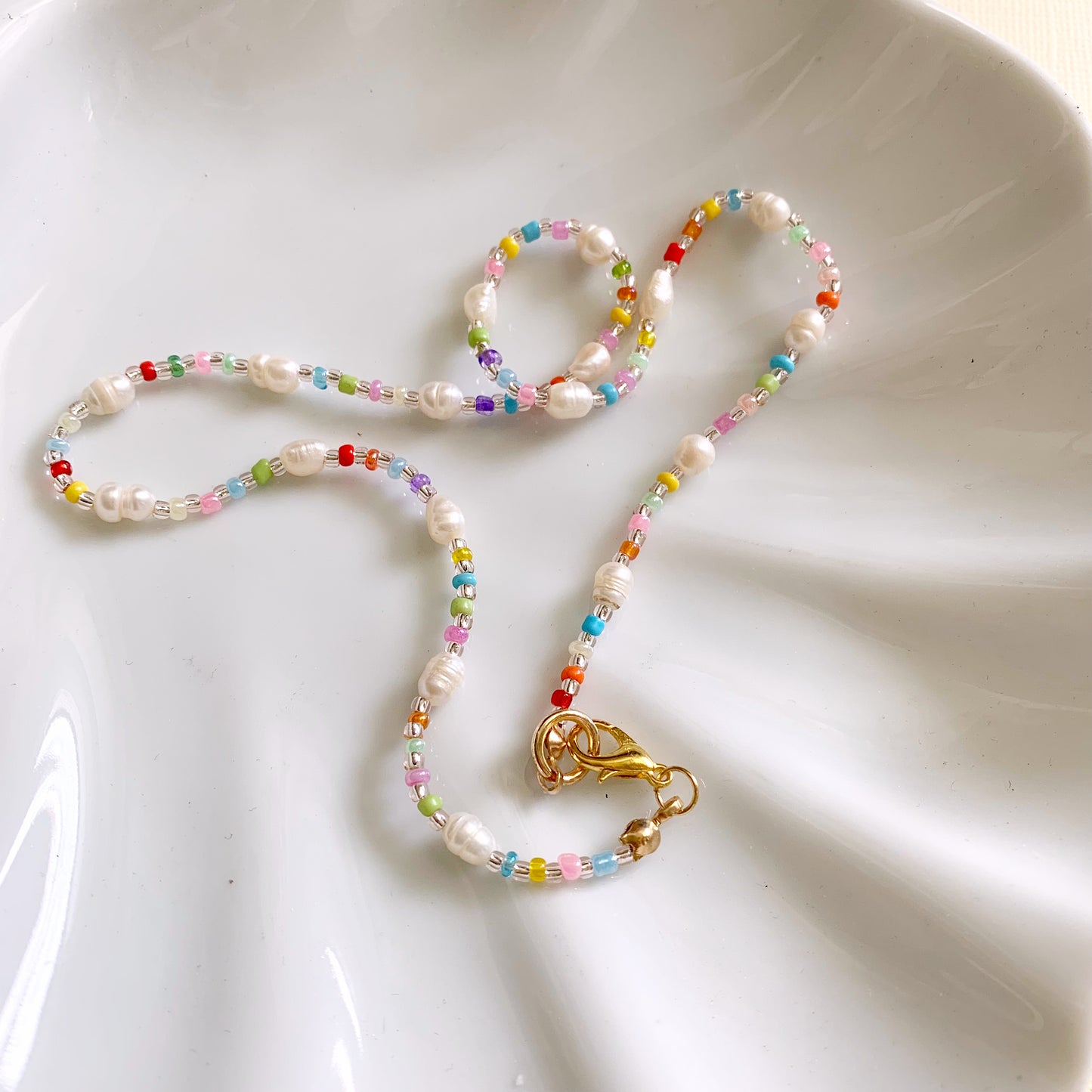 Rainbow Pearl Necklace