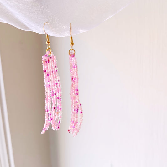 Pretty Pink Fringe Earrings