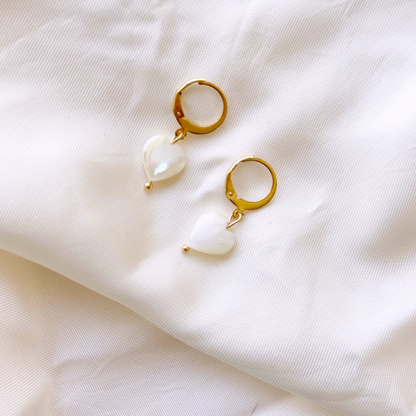 Pearly Heart Earrings