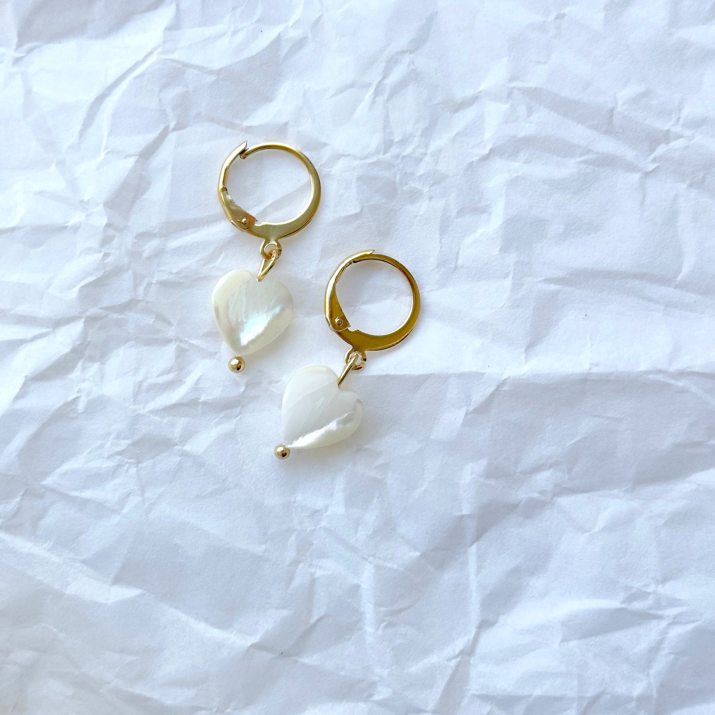 Pearly Heart Earrings