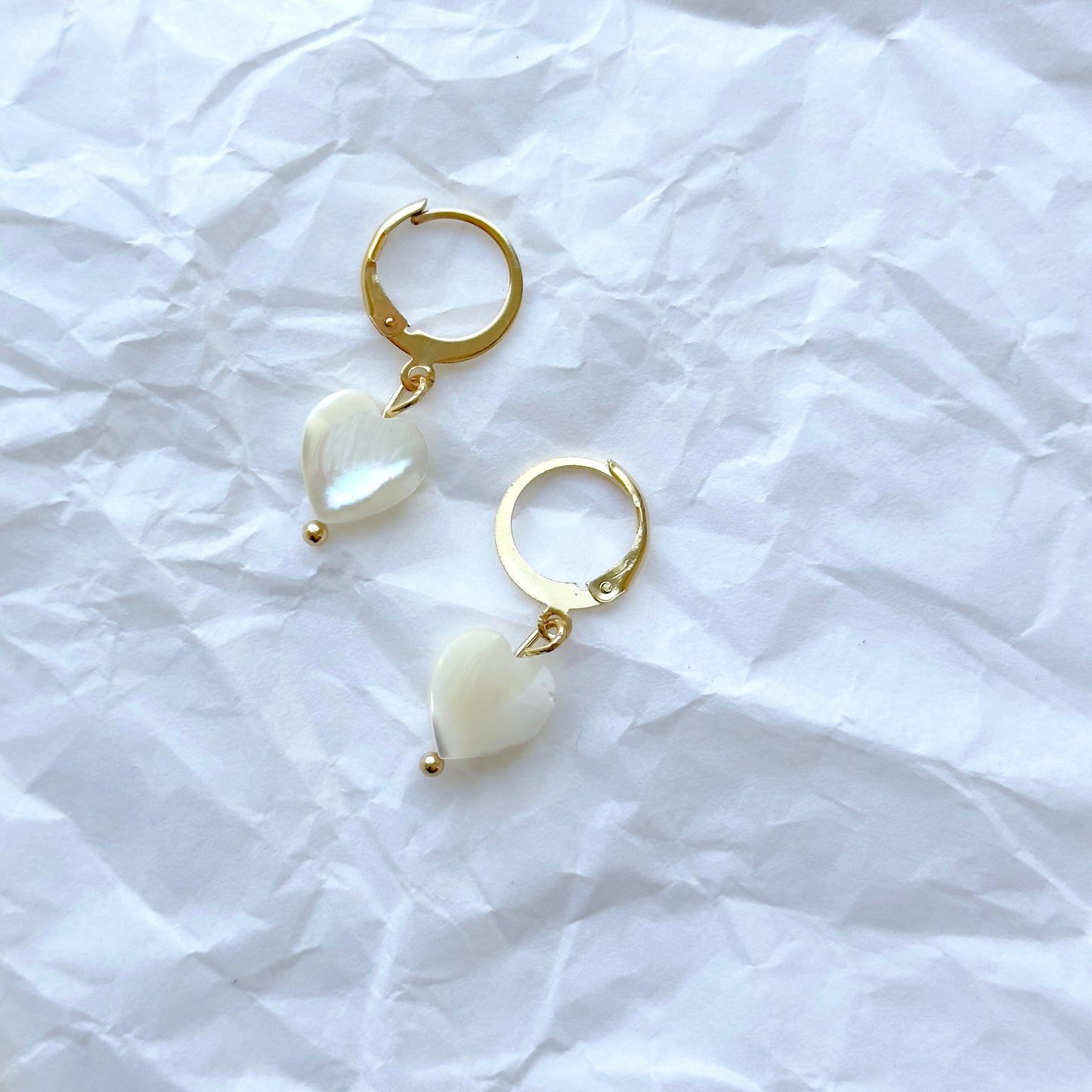 Pearly Heart Earrings