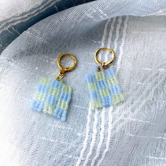 Checkered Beaded Earrings