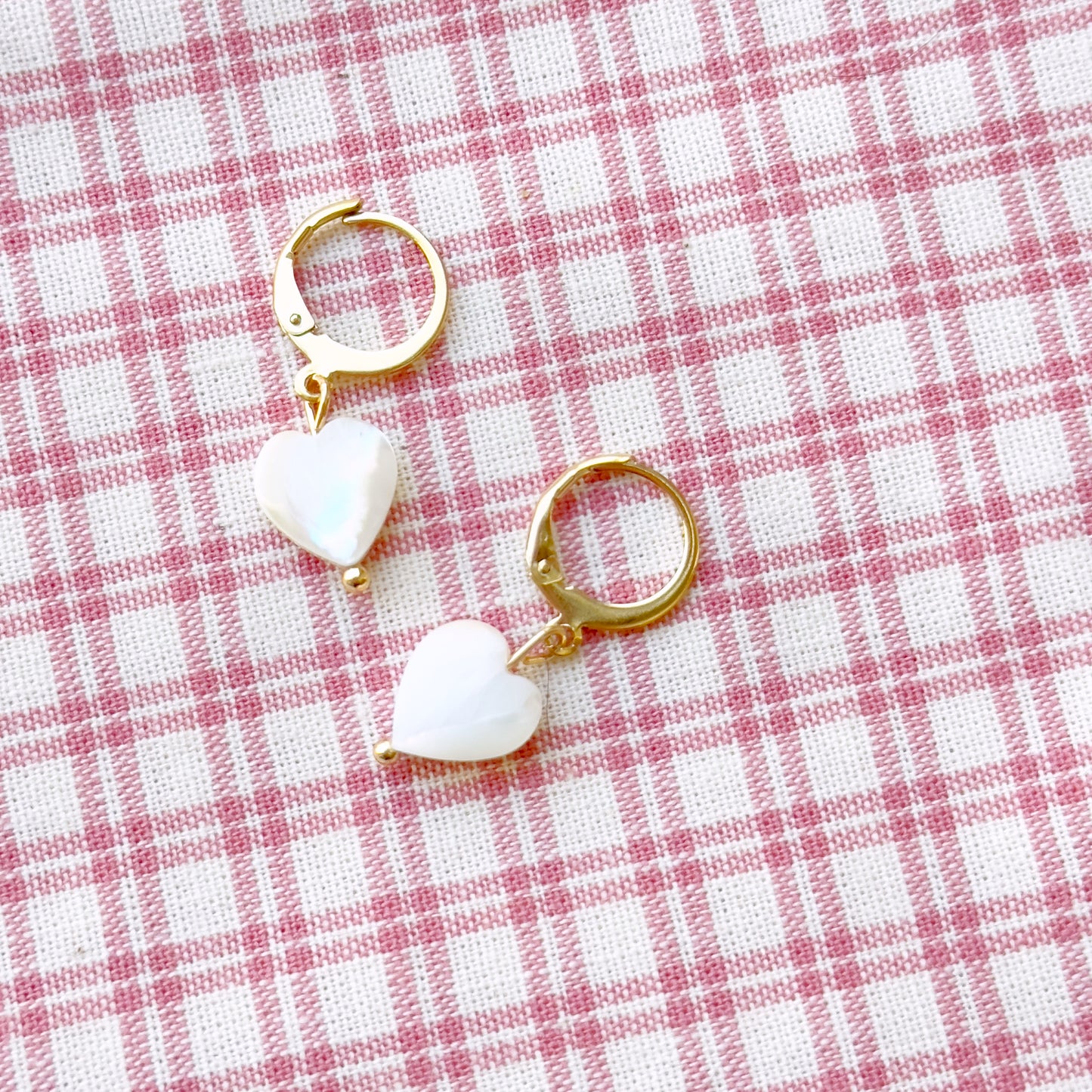 Pearly Heart Earrings