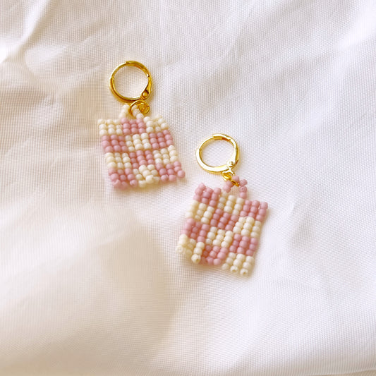 Checkered Beaded Earrings