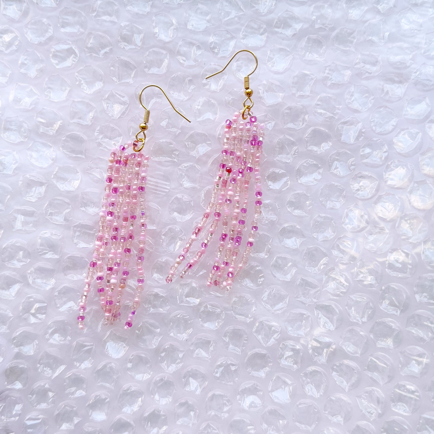 Pretty Pink Fringe Earrings