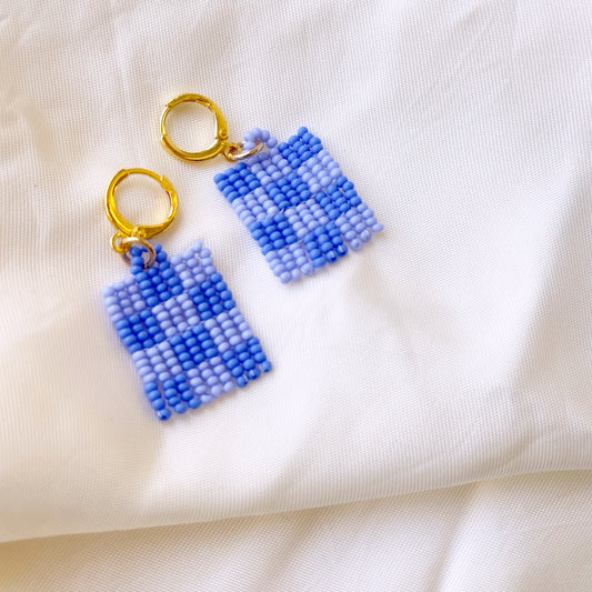 Checkered Beaded Earrings